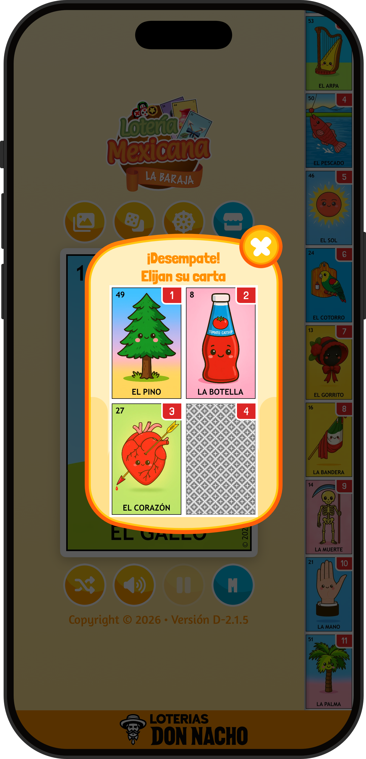 App Lotería Mexicana La Baraja