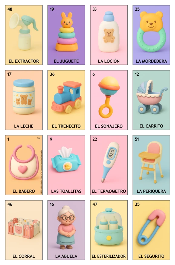 Baby Shower - Paquete Familiar, Colección 1 (20 Tablas)