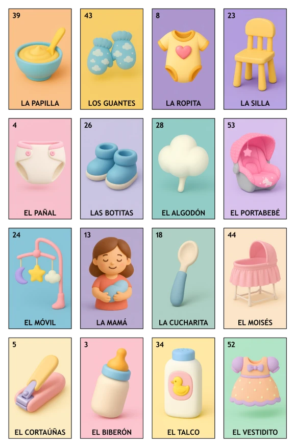 Baby Shower - Paquete Familiar, Colección 1 (20 Tablas)