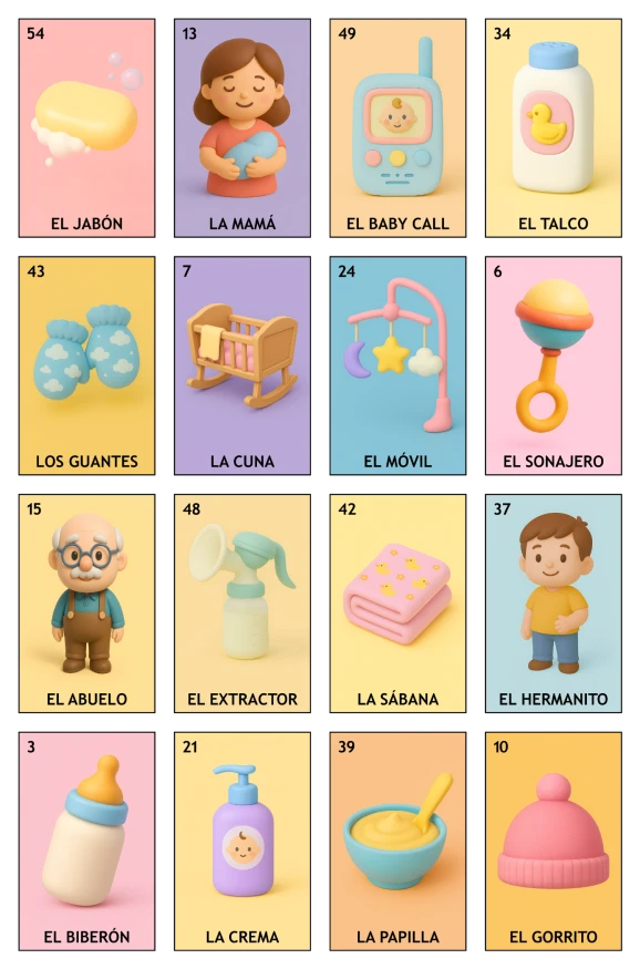 Baby Shower - Paquete Kermés, Colección Maestra (100 Tablas)