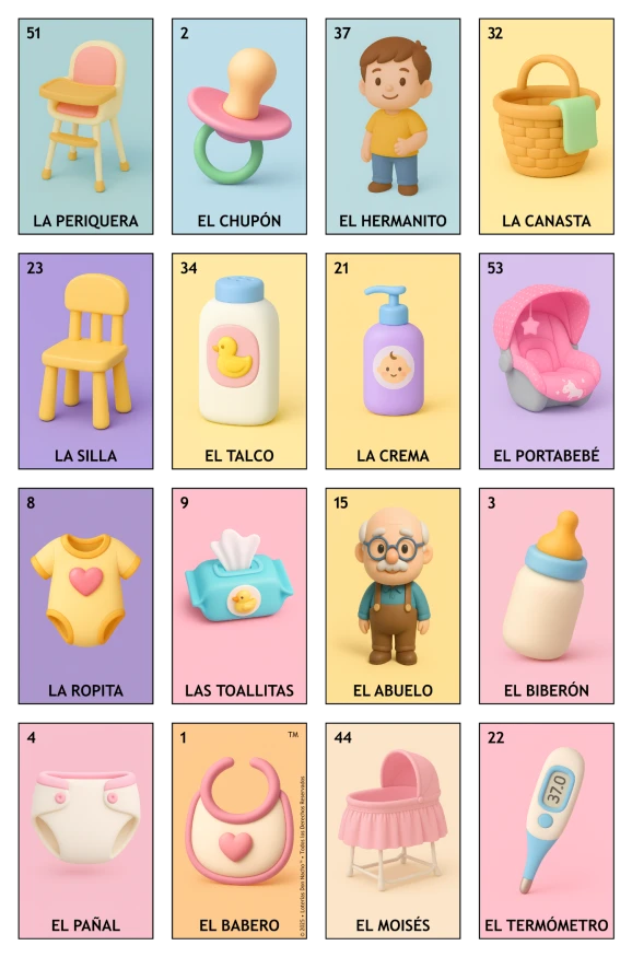 Baby Shower - Paquete Kermés, Colección Maestra (100 Tablas)