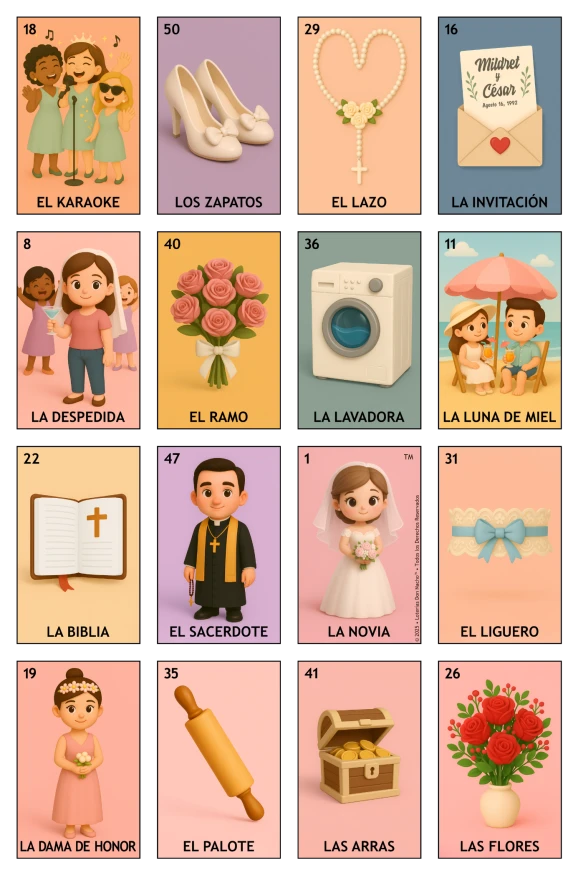 Despedida de Soltera - Paquete Familiar, Colección 1 (20 Tablas)