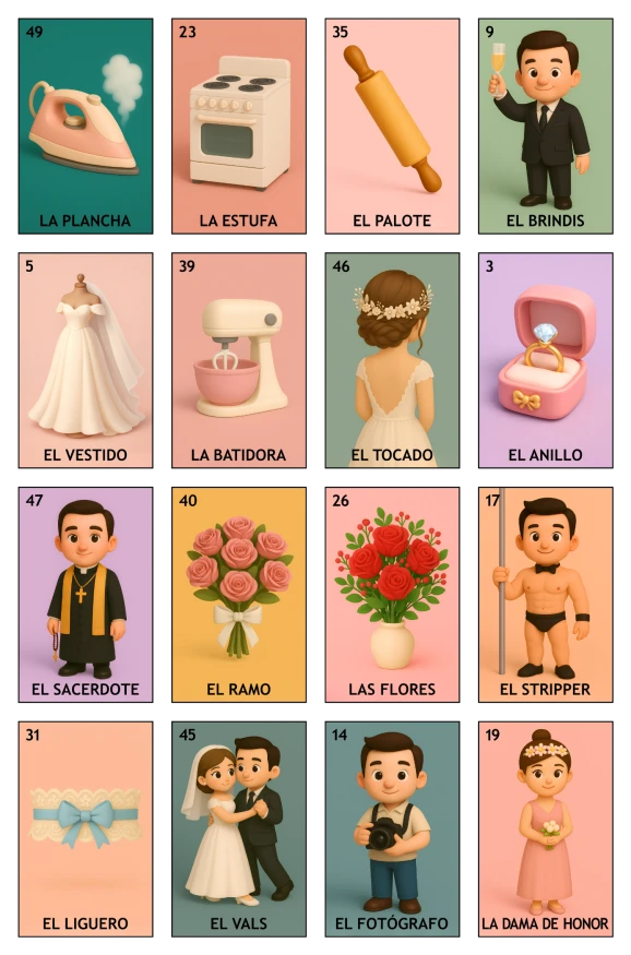 Despedida de Soltera - Paquete Familiar, Colección 2 (20 Tablas)