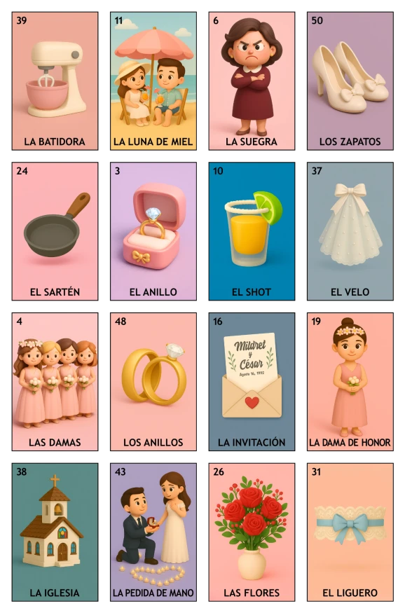 Despedida de Soltera - Paquete Familiar, Colección 3 (20 Tablas)