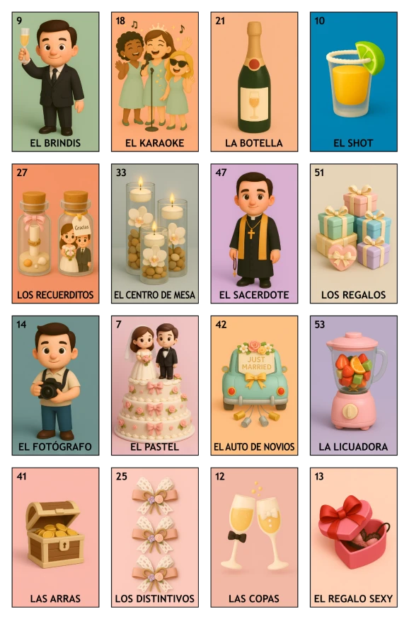 Despedida de Soltera - Paquete Familiar, Colección 3 (20 Tablas)