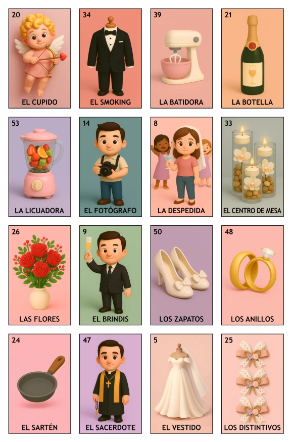 Despedida de Soltera - Paquete Familiar, Colección 4 (20 Tablas)