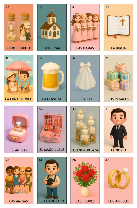 Despedida de Soltera - Paquete Evento, Colección B (50 Tablas)