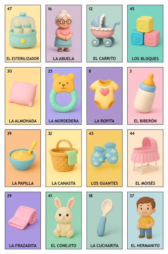 Baby Shower - Paquete Familiar, Colección 4 (20 Tablas)